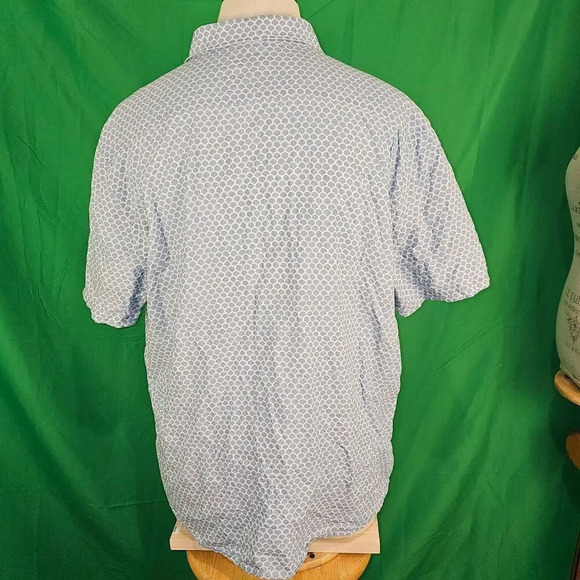 Faherty Mens Fishscale Redux Short Sleeve Stretch Playa Button Down Shirt XXL - Picture 2 of 5